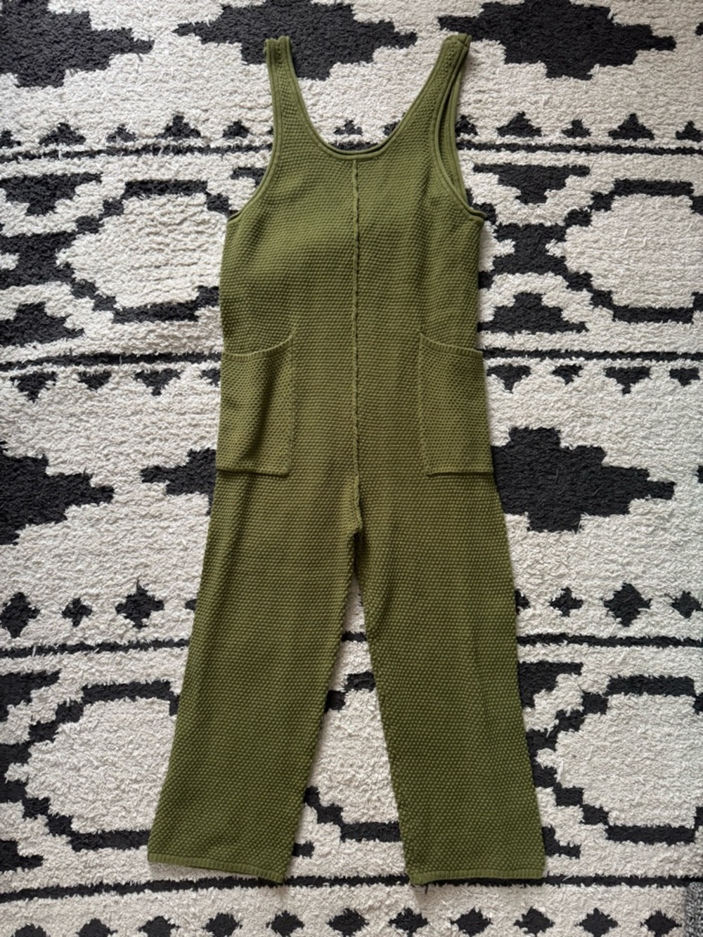 Free People Olive Green Knit Tank Jumpsuit